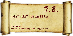 Törő Brigitta névjegykártya